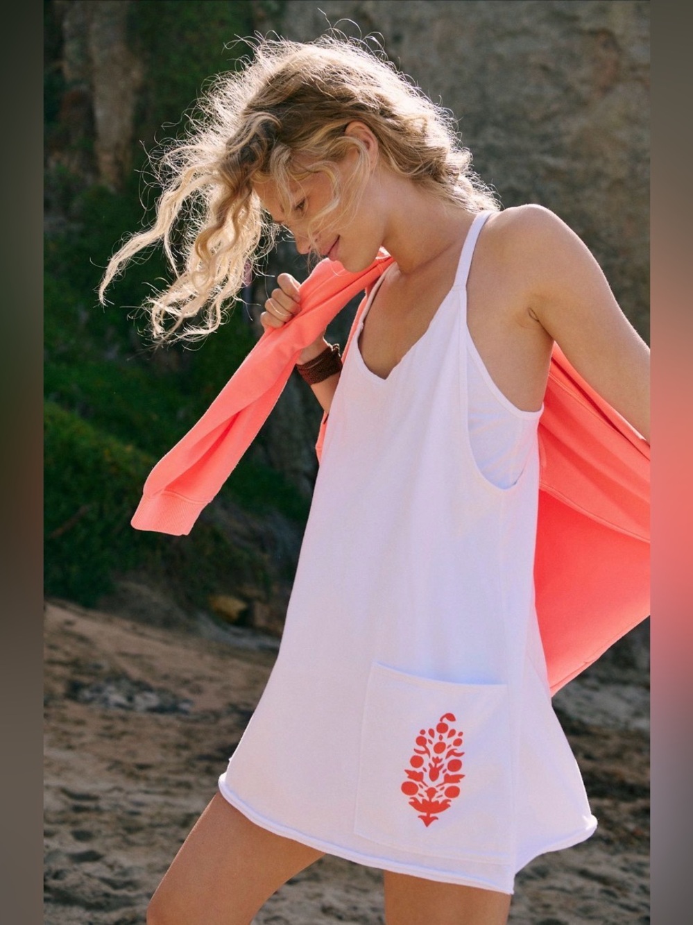 Free People FP Movement Hot Shot Logo Mini Dress Size XS